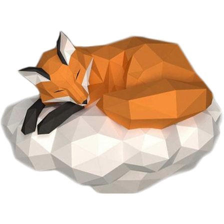 1kpl Tyylikäs Pilvi Kettu Muoto DIY Paperiveistos 3D Paperimalli Geometrinen Origami Palapeli Seinäkoriste Leikattu Paperiaskartelulelu