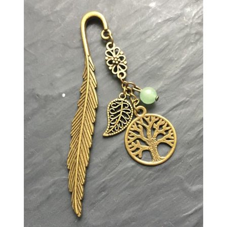 Bokmärke Livets träd Aventurin Löv Leaf Tree Of Life Symbol