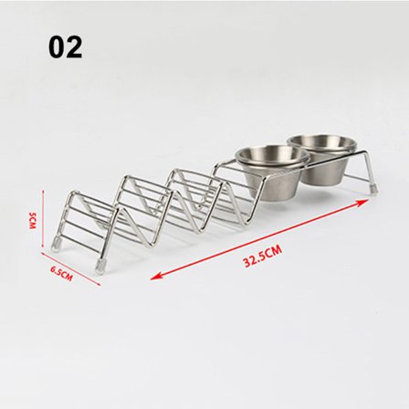 Tacohållare i rostfritt stål Stekt mat Kylning Avloppsbricka Rack Pannkaka Förvaring Hylla Köksredskap med koppar