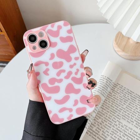 Fodral Till Iphone 13,läge Söt Milk Cow Print Telefonfodral,ultra Slim Soft Tpu Bumper Stötsäkert Skyddsfodral För Iphone 13 - Rosa