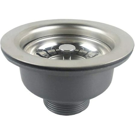 Servantvaskavløp uten overløp Kurv i rustfritt stål 110 mm 1", Rustfritt stål + ABS-avløp + Kurv