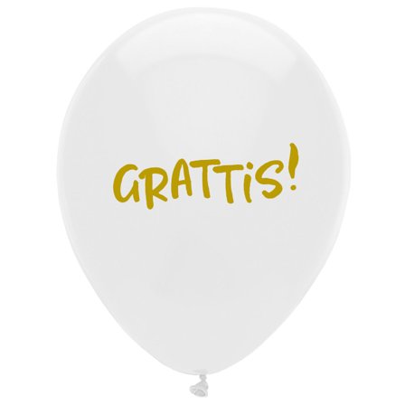 Latexballonger Grattis! 6-pack