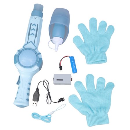 Elektrisk Spray Boblemaskine Røg Boblepistoler med Opgraderede Elastiske Bobler Pool Udendørs Legetøj Piger Sommergave Blå/Pink