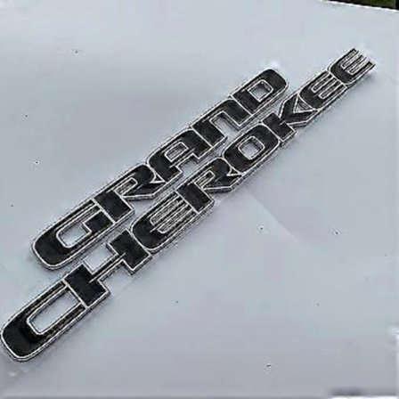 Jeep Grand Cherokee 3D ABS Emblem Märke med Krom Svart Logotyp