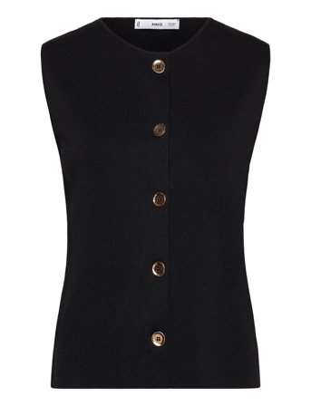 Fine-Knit Gilet Black Mango