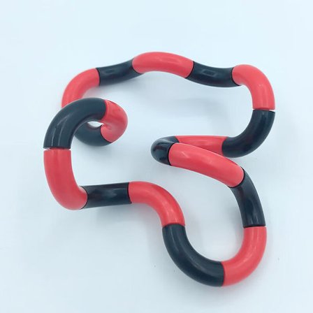 Tangle Toys, 10 stk. Sorte og røde Twist Gadgets, Hånd Gadgets