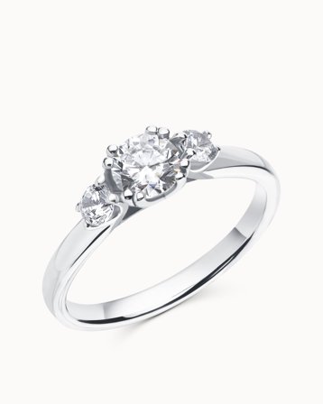 Trestensring Eloise med dubbla klor - 18K Hvidguld Naturlig diamant