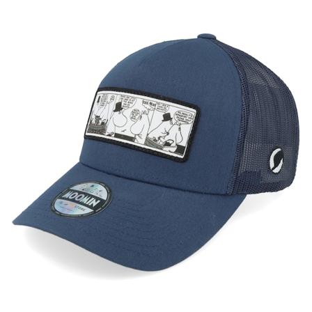 Moomin - Sininen trucker Lippis - Comic Strip Boat Trip Navy Trucker @ Hatstore