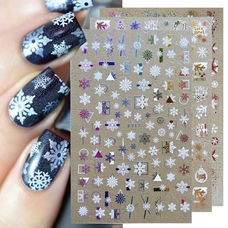 Jul Nail Art Stickers 16 ark självhäftande DIY Nail Sti