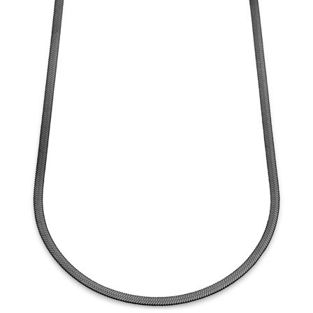 Essentials | Collar de cadena de espiga en negro metalizado de 5 mm para hombres - Collares de cadena