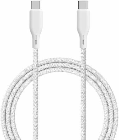 ËSSENTIALS Cable 100W USB-C to USB-C 480Mbps 2.5m White