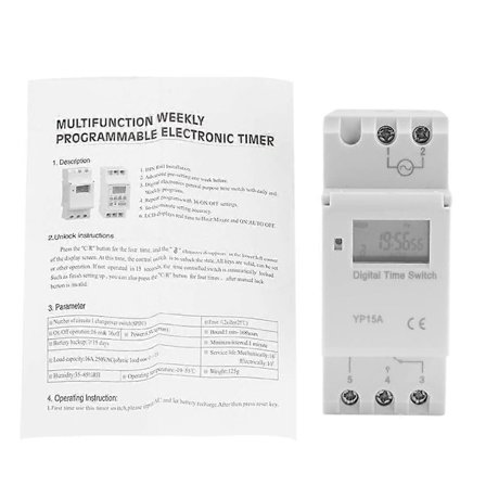 16A Digital LCD Strømtimer Programmerbart Relæ Tidsafbryder (AC220V)