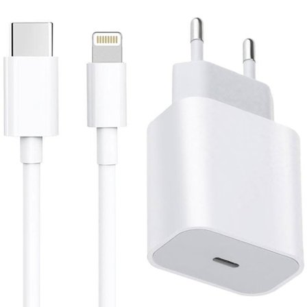1m lång Kabel + iPhone laddare Apple 11/12/13 USB-C