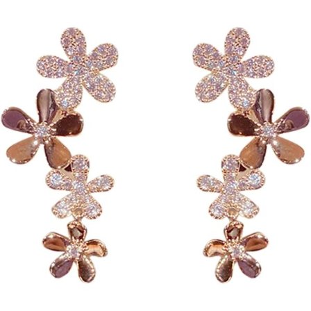 Fine Hoop Øreringe Blomster Dangle Statement Øreringe Blomster Patchwork Øreringe Boho Drop Øreringe Statement Stud Ørering Til Kvinder Piger 