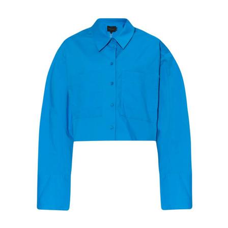 Birgitte Herskind ‘Samuel’ crop shirt Blå, Dame Skjorter