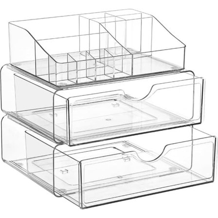 Oppbevaringsstativ for bad - Oppbevaringsstativ - Praktisk oppbevaringsstativ/sminkestativ - Transparent - 3 lag