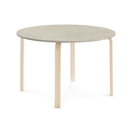 Tisch ELTON, Ø 1200x710 mm, Linoleum grau, Birke