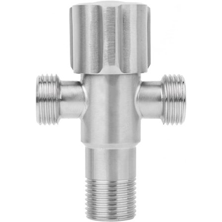 G1/2" rustfritt stål vinkelventil, en i to Dobbel sløyfe vinkelventil bidet spray liten spesiell kjøkken skatt dobbel