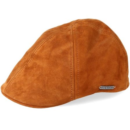 Stetson - Brun flatcap Keps - Texas Goat Suede Light Brown Flat Cap @ Hatstore