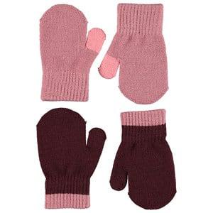 Molo 2-Pack Velvet Rose Kenny Mittens 0-3 Years - Gloves and mittens - 0-3 years - Pink - Mädchen
