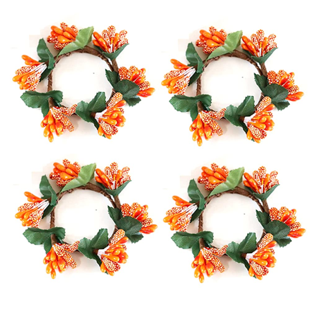 Kukkaseppele Servettirenkaan pidike, Syksyn servettirenkaat (4 kpl)