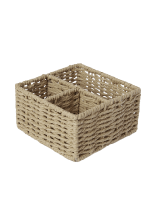 Åhléns Home Förvaringskorg 3 fack 15x15 cm Badrumstillbehör Brun ONESIZE