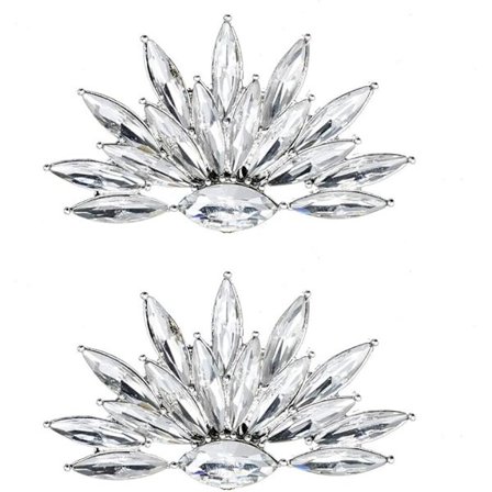 Pakke med 2 skoklips dekorert med rhinstein krystall sjarm skospenne