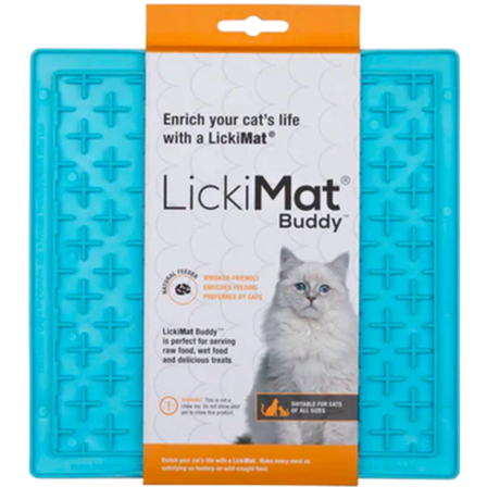 LickiMat - Cat Classic Buddy Blå 20 x 20 cm - Katt - Matplass og vannfontener for katt - Fôraktivering for katt - ZOO.no