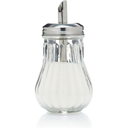 Sukkerdispenser, Retro Stil, Glas, 7 x 7 x 13,5 cm