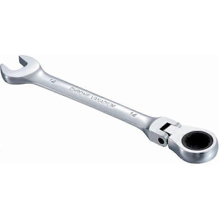 14mm Skrallefastnøkkel, Fleksibel Svinghode Skrallefastnøkler Action Fastnøkkel Krom Vanadium Stål Metrisk Verktøy, 185mm