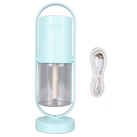 Luftfuktare Kalla Dimma RGB Fin Spray Ultraljudsluftfuktare Bärbar med LED-lampa för Baby Bil Resa 200ml Himmelblå