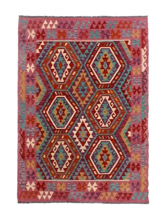 Mały Kilim Afgan Old Style Dywan 146X191 Wełna