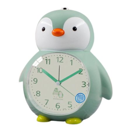 Children's Alarm Clock Cute Penguin Alarm Clock With Night Light Nap Alarm Clock Children's Gift Alarm Clock -green
