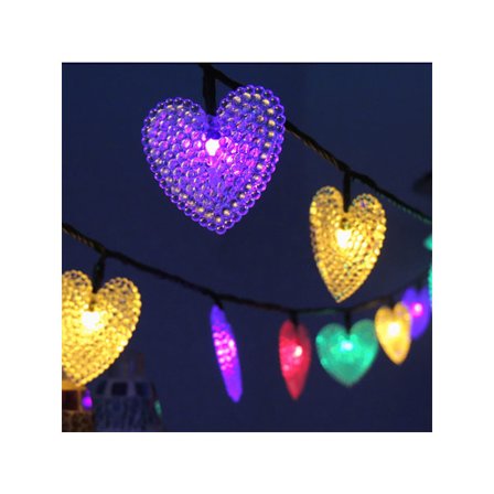 Solcelledrevet lyssnor 30led perle hjerte udendørs vandtæt LED elsker