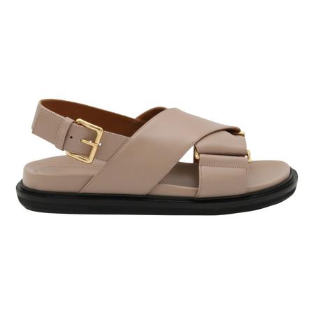 Marni, Flat Sandals Beżowy, Kobieta, Rozmiar: 39 EU