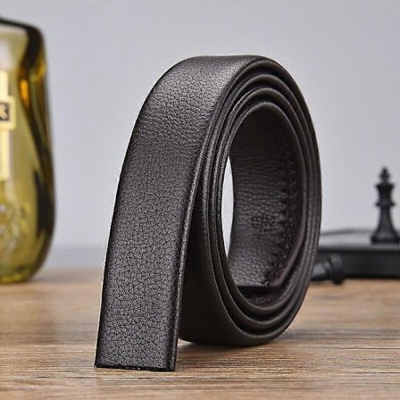 100 120 130 140 150 160 170 180cm Automatisk Bälte utan Spänne Herrar Bredd 3,5cm Inget Spänne Högkvalitativt Läderbälte Kroppsrem Bälten