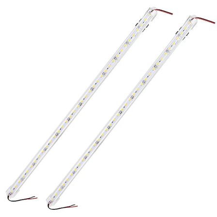 Pixnor 2 st DC 12V 50cm Aluminium Rigid LED Strip Bar Lampa (Varmvit)