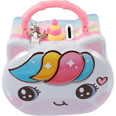 Sparebøsse enhjørning sparegris barn med lås sparegris for jenter barn sparegris jern barn nøkkel[HK]