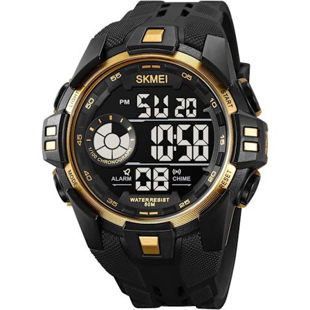 Digitalure til mænd, multifunktionelle sports- og fritidsure, kronograf, 50 m vandtæt, udendørsure til mænd