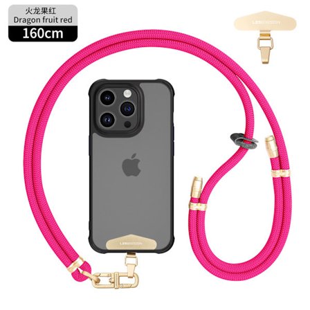 Anti-tyveri mobilholder til mobiltelefon, clips i rustfrit stål og justerbare spænder (rosenrød)