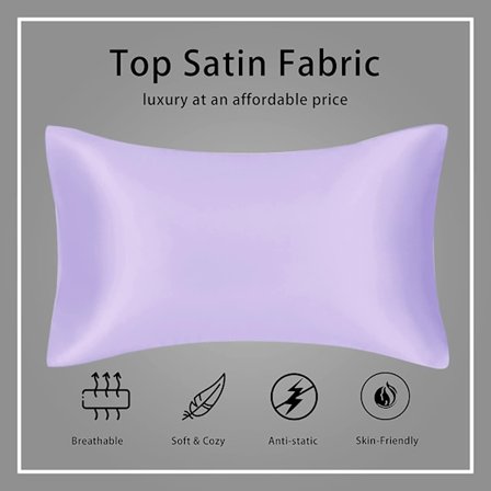 Satin örngott för att skämma bort ditt hår och din hud, 2-pack, kuvertstängning, 50 cm x 66 cm.