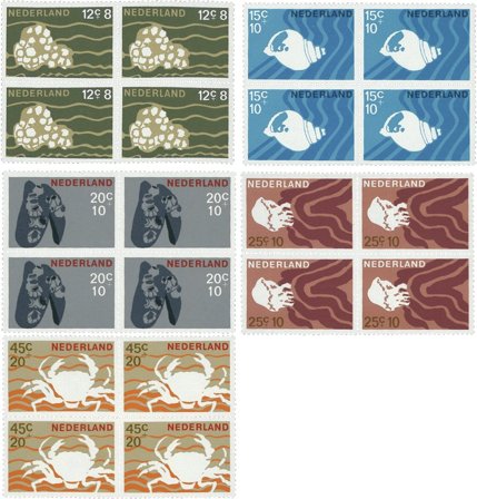 Holland 1967 - NVPH 877-881 - 4-blokke - Postfrisk