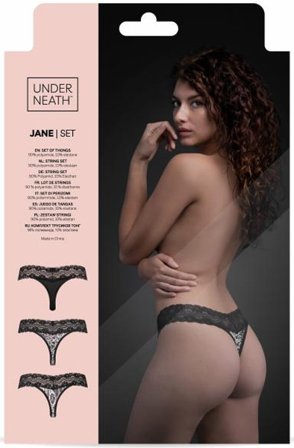 Kjøp Underneath Jane Thong Set of 3 - Truser | God pris