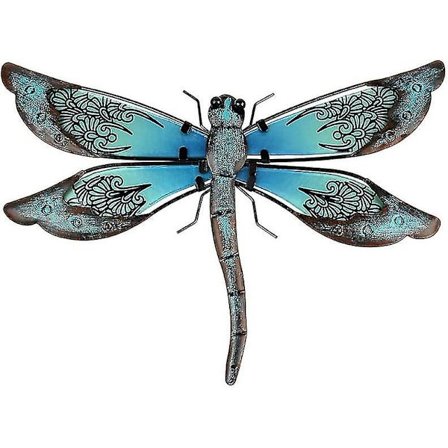 Metall Dragonfly Veggdekor Utendørs Gjerdekunst Hage Hengedekorasjoner For Stue