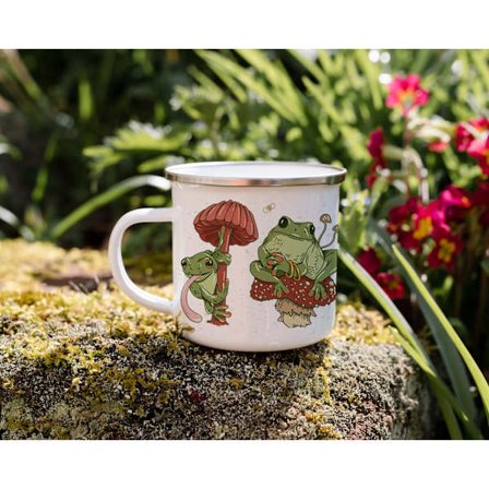 Sammas sieni emalimuki, 12oz noita leirituli muki söpö pääsiäinenHauska maitokuppi ystävät syntymäpäivälahja tyttö toimisto kahvimuki