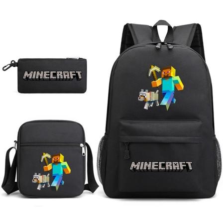 MINECRAFT ryggsekk skoleveske for barn Gutter Jenter Trykt studentbokveske Skolemateriell - Perfet Dark Khaki