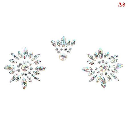 Crystal BH-klistermærker Selvklæbende Diamantperler Brystvortebeskyttere Skinnende Tatoveringsmærkat Bedst