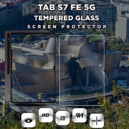 Samsung Galaxy Tab S7 FE (5G) - Härdat Glas 9H - Super Kvalitet Skärmskydd