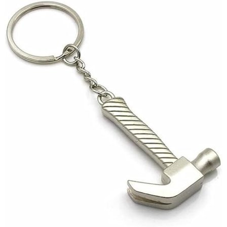 Miniatyrverktøy i sinklegering, kreativ simuleringsstripe, spikerhammer, nøkkelring