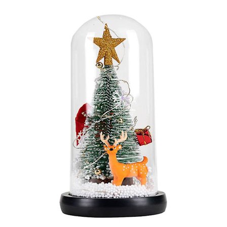 Jouluinen setripuu koriste LED yövalo lasikuvulla, luova lahja